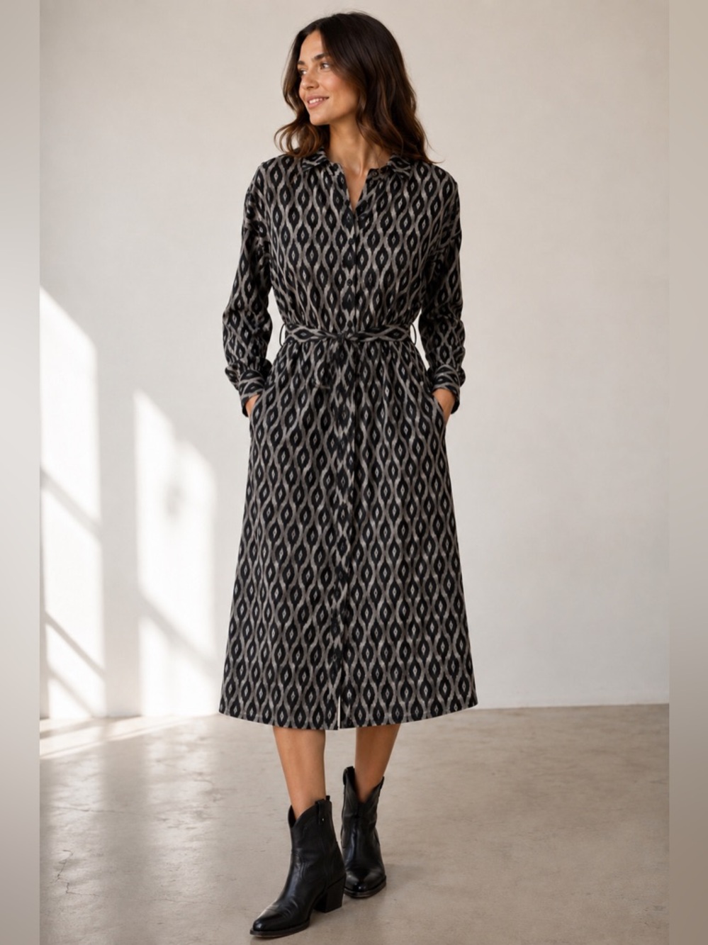 Osei Duro Ikat Print Midi Dress